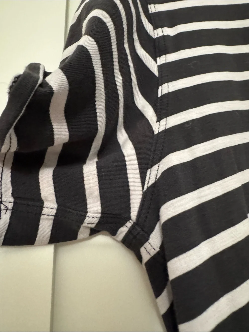 lululemon athletica Black and White Striped Short Sleeve Tee - Picture 4 of 5